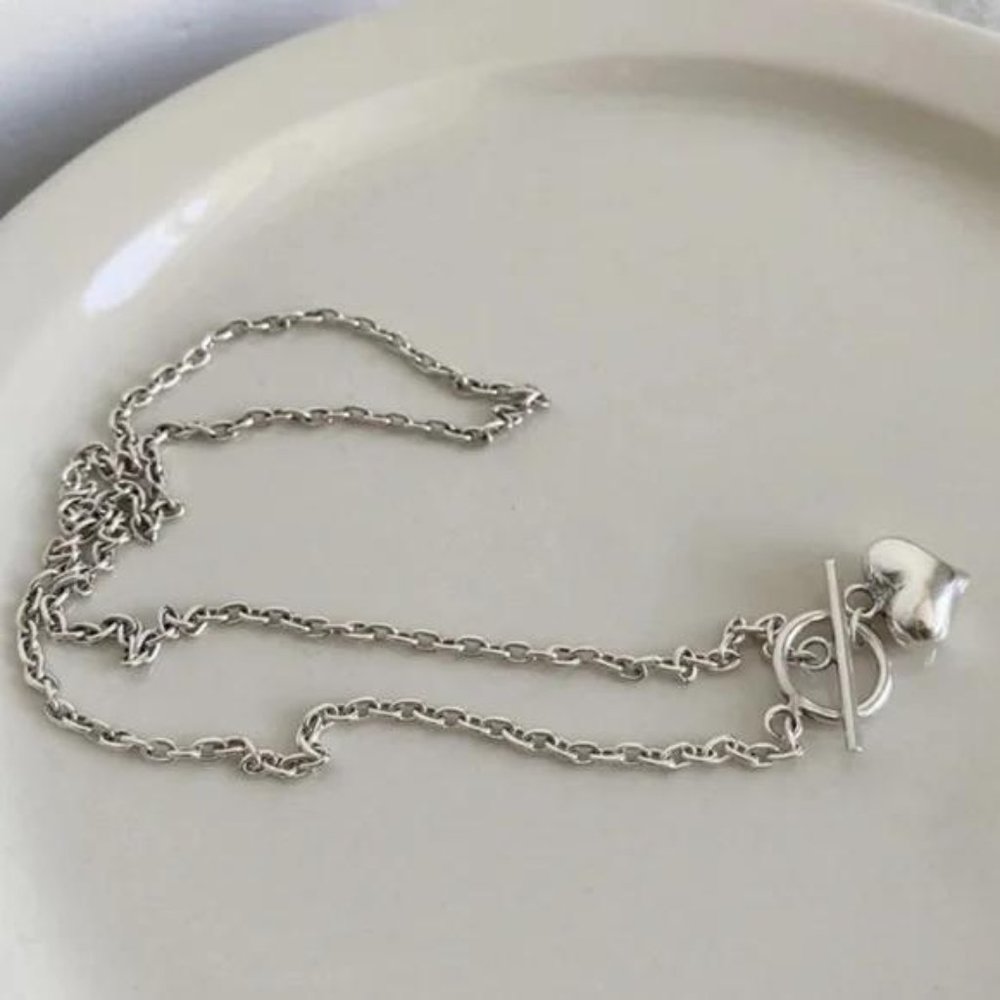 “18” 925 STERLING SILVER LOVE HEART NECKLACE, NICE NECKLACE, CUTE NECKLACE - Picture 3 of 5